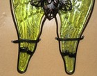 New PLANT POT Hugger GLASS & METAL Cherub or ANGEL WINGS w/Flower DECOR Hanger — photo 5