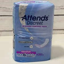 Attends ADPMAX Discreet Bladder Control Pads Maximum Panty Liner Pad Pack of 20