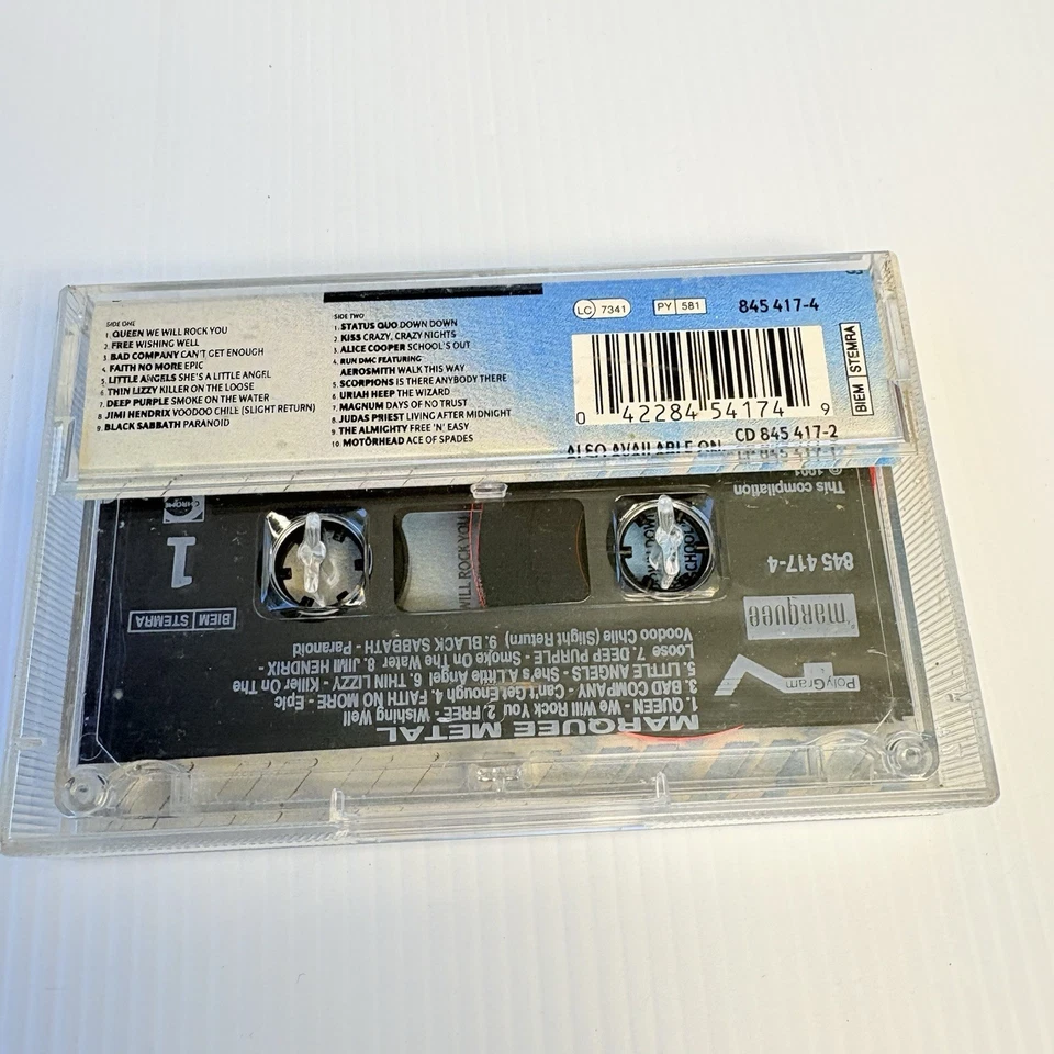 Marquee Metal Cassette Tape Jimi Hendricks Black Sabbath Alice Cooper Hard Rock - Image 3 of 4
