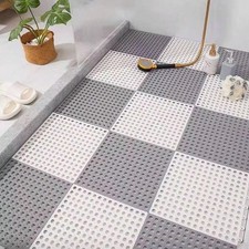 Non Slip Bathroom Floor Mat Set Waterproof Shower Drain Mat Splicing