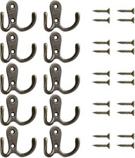 10x Coat Hook Vintage Wall Mounted Cast Antique Hook Door Robe Clothes Hanging .