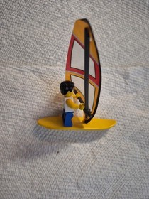 Lego Wind Surfer  with Surfboard & Sail, Lego City Set 4644 Male Surfer  2011