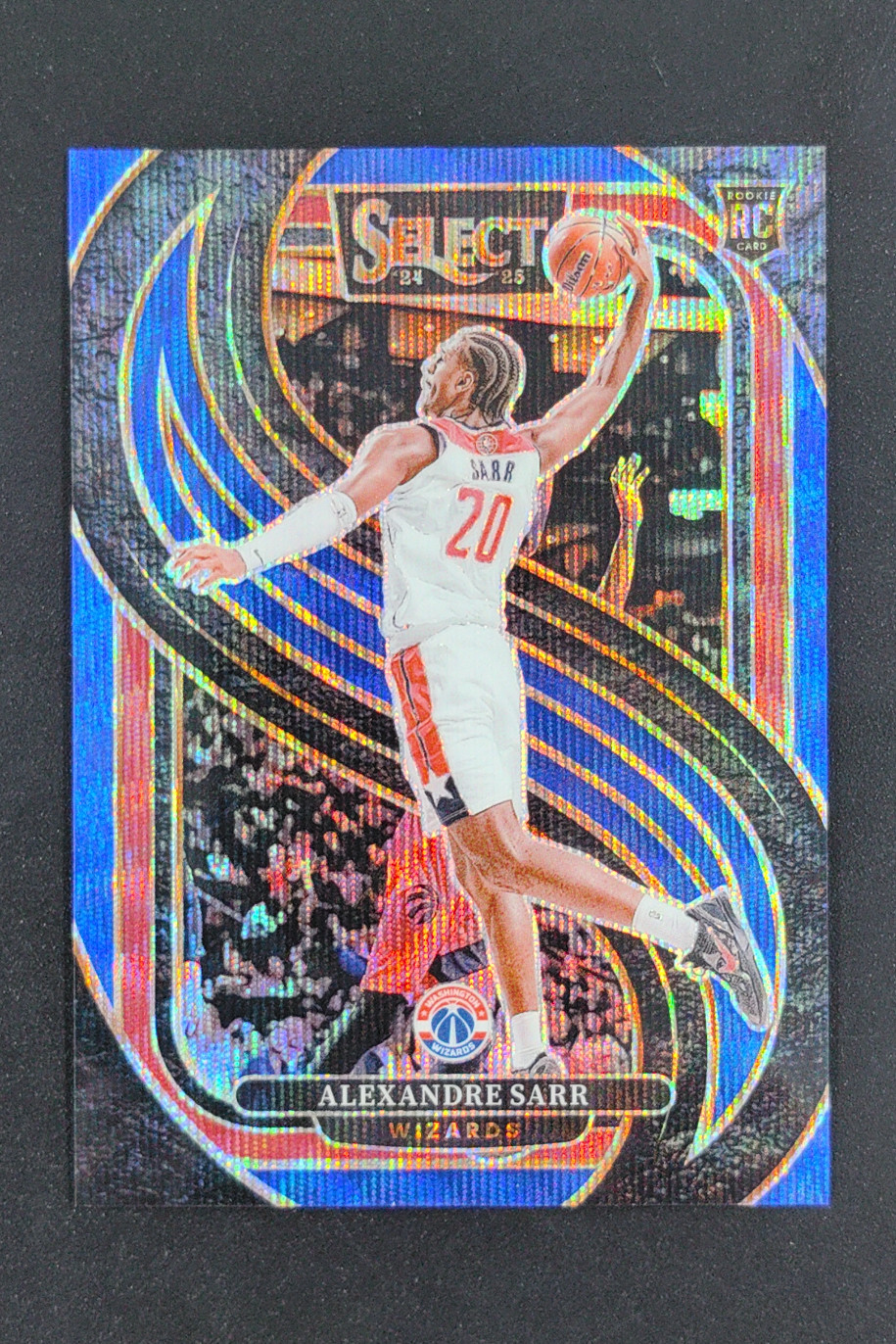 2024-25 Panini Select Alexandre Sarr Premier Level Blue Wave Prizm RC /75 #185