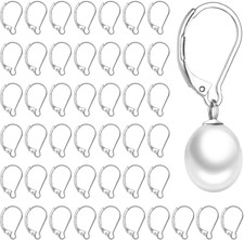 50Pcs Stainless Steel Lever Back Earring Clasps, Leverback French Earring Hooks,