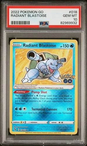 Radiant Blastoise 018/078 Pokémon GO PSA 10
