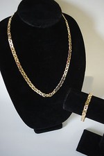14kt gp Designer Style Chain Link 23"Necklace and 7.5"Bracelet set