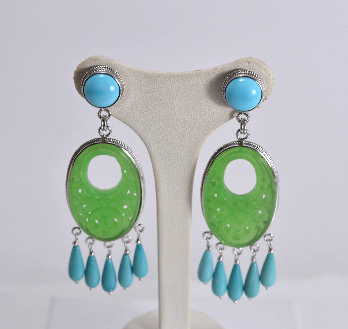 Orecchini In Argento Sterling 925 Con Pietra Naturale - Larimar, Lapislazzuli, Turchese, Agata, Opale - Idea Regalo Donna - 3
