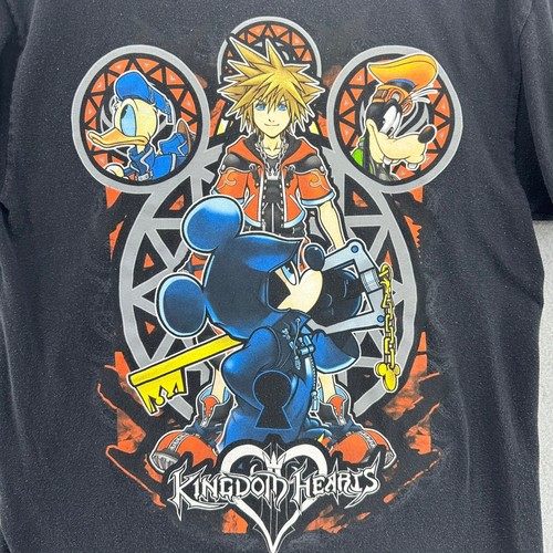 Y2K Kingdom Hearts Mad Engine T-Shirt Sora Donald Goofy Mickey Black M Gamer - Imagen 2 de 8