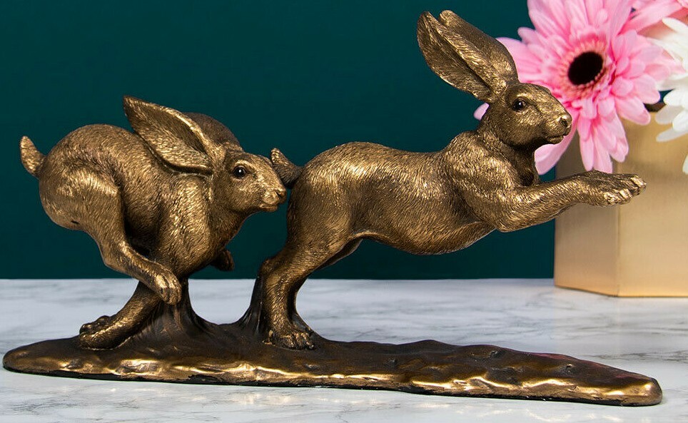 Twin Running Hares Ornament Leonardo Collection Reflections