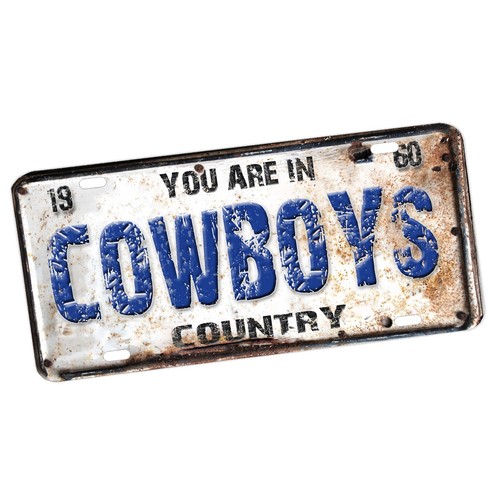 You Are In Cowboys Country 1960 Design Aluminum License Plate - Picture 2 of 4