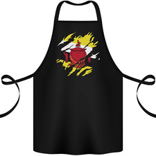 Torn Brunei Flag Bruneian Day Football Cotton Apron 100% Organic
