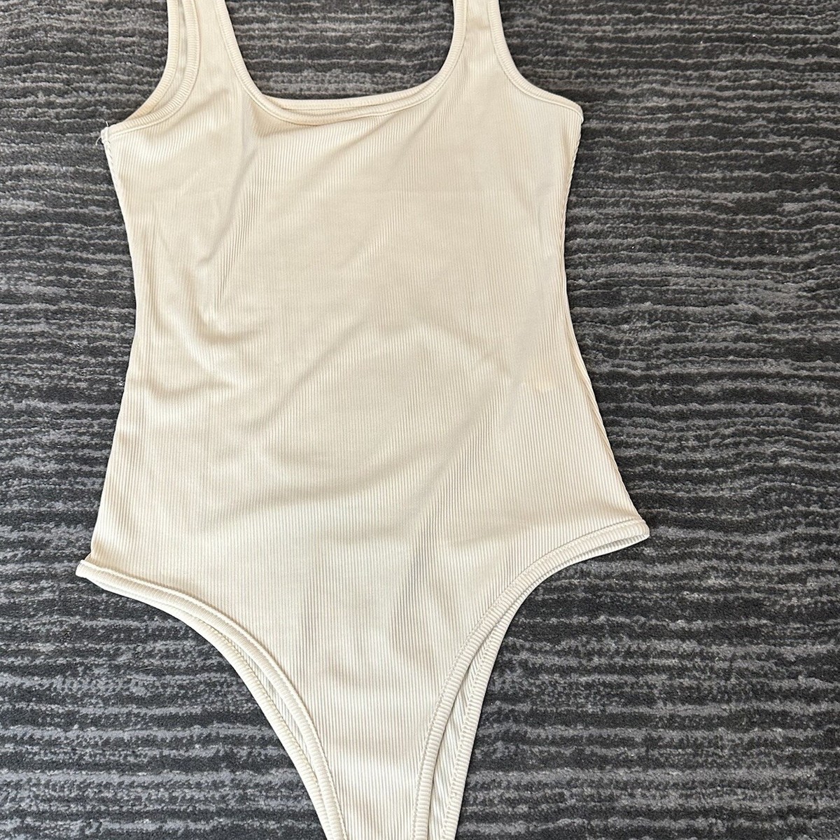 Bodysuit Womens Small Cream Shirt Snap Closure One Piece Bodysuit Womens Small Cream Shirt Snap Closure One Piece