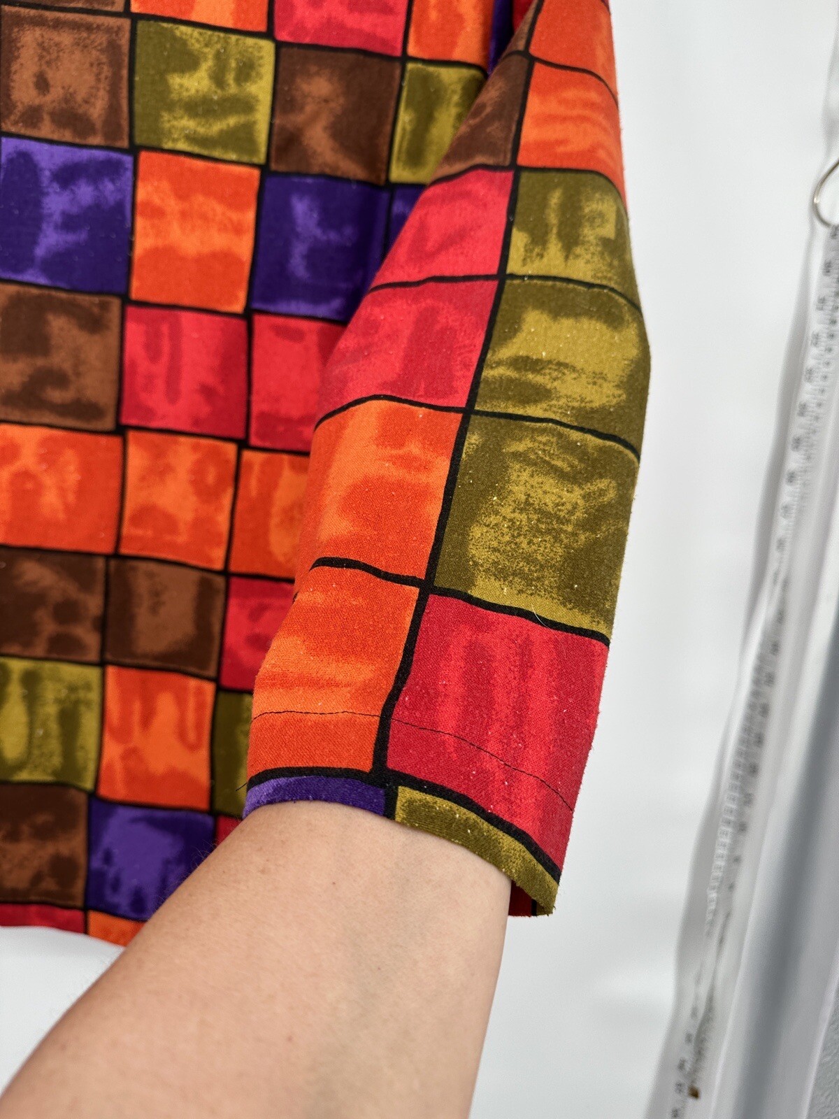 Melrose Vintage Patchwork  Pattern   💯 Silk Blaz… - image 7