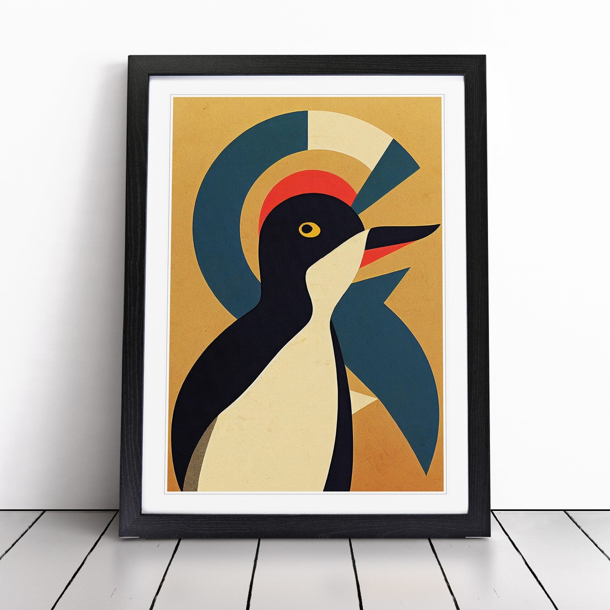 Penguin Abstract Art No.1 Wall Art Print Framed Canvas