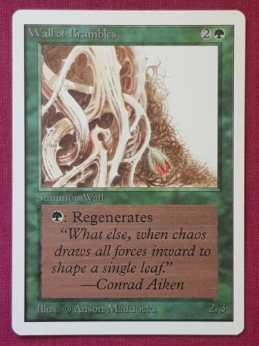 Magic The Gathering UNLIMITED WALL OF BRAMBLES green card MTG - Picture 1 of 2