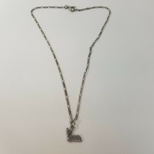 Yorkshire Terrier Necklace Pendant Silver Tone Pet Dog Charm Signed Q