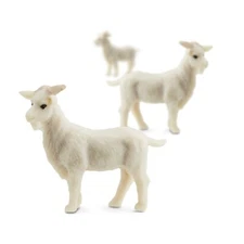 SAFARI LTD WHITE GOATS SET OF 28 GOOD LUCK MINIS! #353622! TINY 1" LONG!