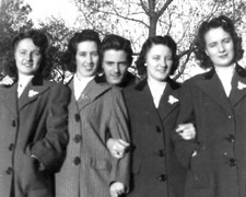 ORIGINAL VINTAGE PHOTO: Navy Sailor Man Male with Women Girls WW2 WWII 40's 40s