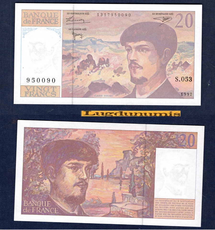 20 Francs Debussy 1997 S.053 950090 NEUF UNC - Type 1980 " modifié " - Photo 1/1