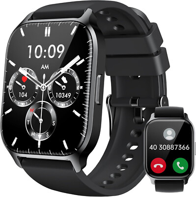 Smartwatch Damen Herren mit Telefonfunktion Armbanduhr für iPhone Samsung Huawei