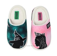 Wicked Slippers Girls Size 11 12 13 1 2 3 Pink Green Glinda Elphaba Scuff Pajama