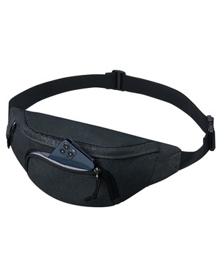 Sports Slim Fanny Pack Hip Waist Bag for Walking Jogging Running Bum Bag Black