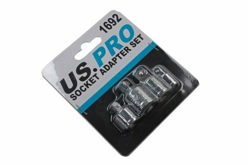 US PRO Tools 4 Piece Socket Adapter Set 1/4", 3/8" & 1/2" Drive 1692 - Afbeelding 3 van 3