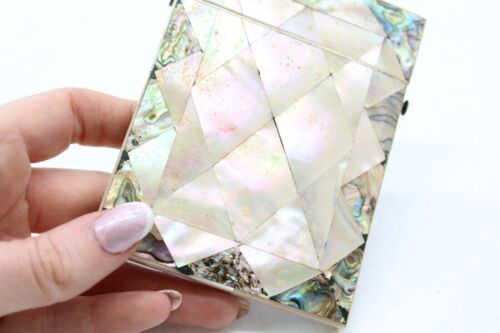 Q Antique Victorian MOP Mother of Pearl Card Case - Picture 5 of 9
