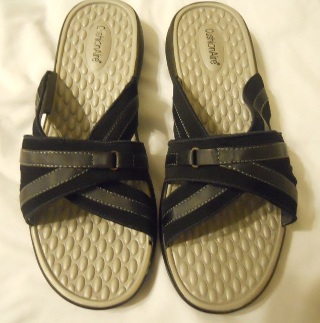 Cushionaire Women Flip Flops Sandal Shoes Sz 10 Black | eBay