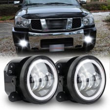 Pair Bumper 4 Led Fog Lights Lamp Drl Angel Eyes For Nissan Frontier 2005-2019 Pair Bumper 4 Led Fog Lights Lamp Drl Angel Eyes For Nissan Frontier 2005-2019