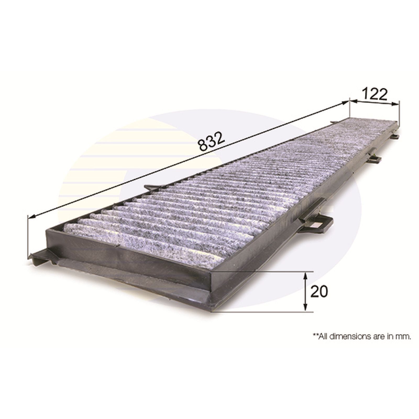 Genuine Comline Activated Carbon Cabin Pollen Filter - EKF107A