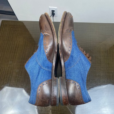 Rare Barbanera Sperelli Wingtip Denim Leather Oxford Brogue  display picture 1