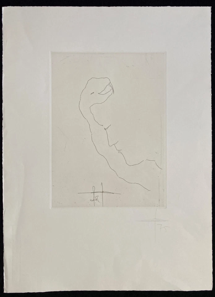 Jonas Hafner Grafik Selbst Schlange Radierung signiert - Bild 2 von 4