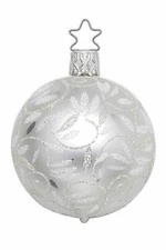 Inge-glas 6cm Ball Delights White matt 20158T006 German Glass Christmas Ornament