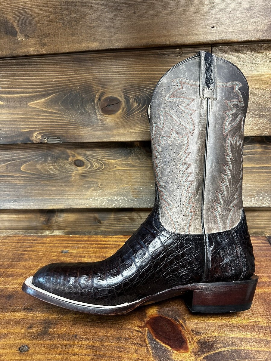 Lucchese - Caiman Belly Square Toe -Dark Brown | eBay display picture 1