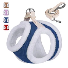 Dog Cat Harness and Leash No Pull Warm Fleece Pet Puppy Step In Vest Adjustable