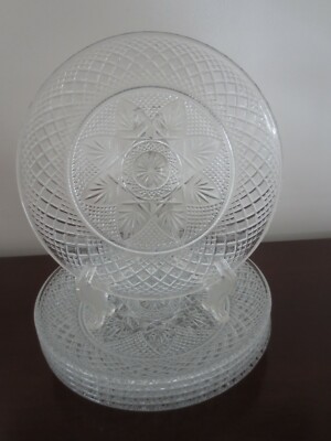 Set of 6 CLEAR LUMINARC CRISTAL D'ARQUE DURAND CLEAR 8'' LUNCHEON  PLATES