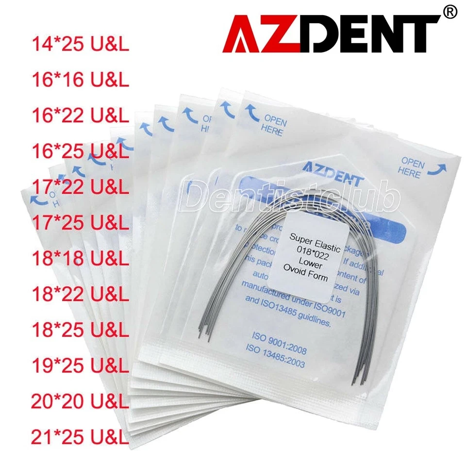 AZDENT Ortodoncia Dental Super Elástico Niti Rectangular Arco Alambres Forma Ovoide Foto 2 de 4