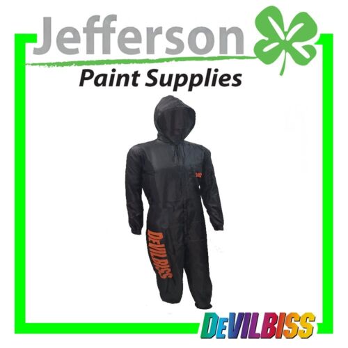 Devilbiss Black Reusable / Washable Spray Suit Coveralls Nylon 1 Piece - Picture 1 of 5