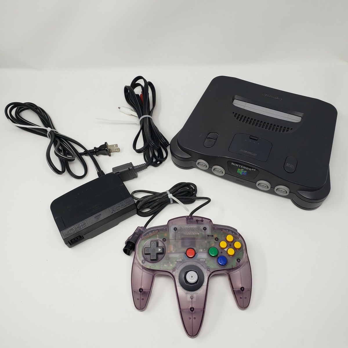 Nintendo 64 Console NUS-001 USA Purple Bundle With Jumper