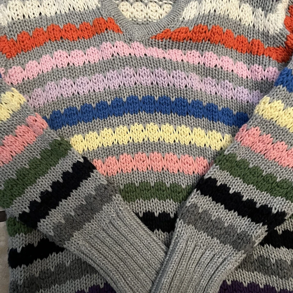 Suéter con Capucha Tejido a Rayas Arco Iris Gris Peek Talla Pequeña (4-5) Foto 3 de 4