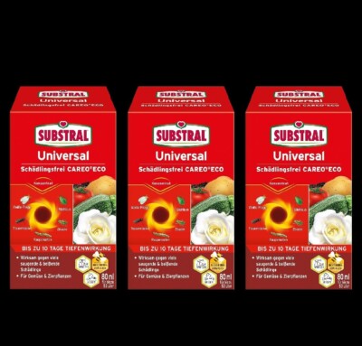 3x Substral Universal Schädlingsfrei Careo ECO 80ml Zierpflanze Gemüse Blattlaus