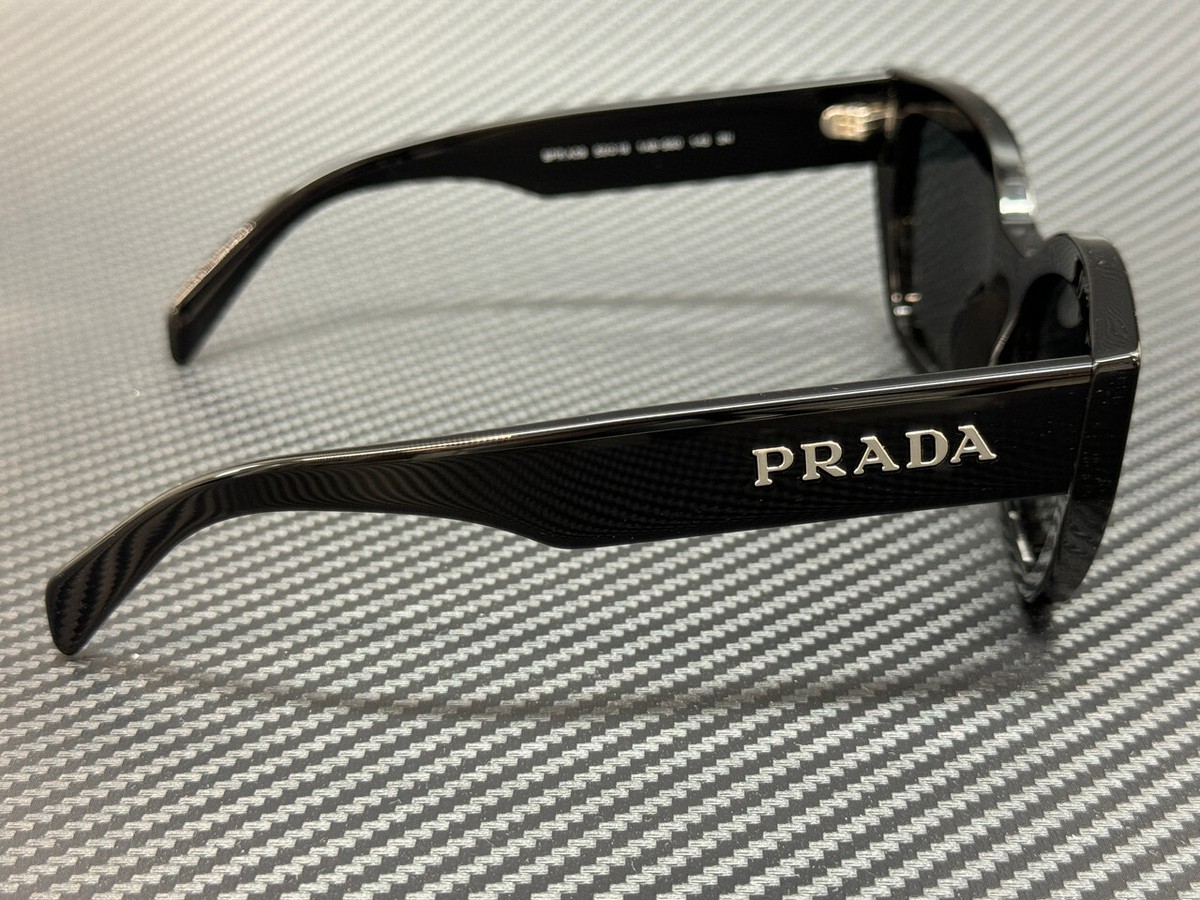 PRADA PR A09S 1AB5S0 Black Grey Women's 53 mm Sunglasses | eBay
