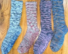 4 Color Pairs BOMBAS Performance Gripper Honeycomb Crew Socks L 6-12