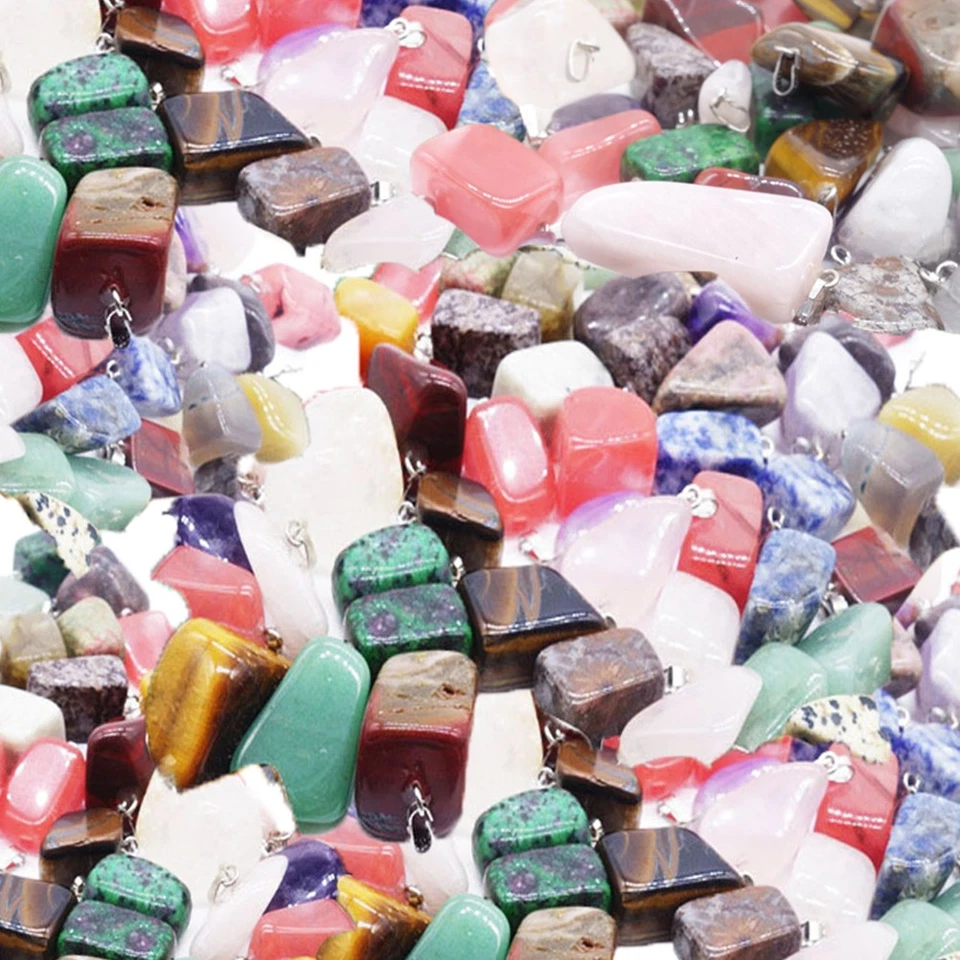  20 PCS Perline Bracciali Gioielli Accessori Di Pietra Naturale Multicolore - Immagine 2 di 4