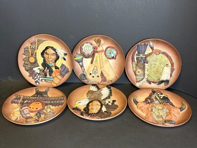 Native American Cultural History Resin Plaques Set of 6 Each has Unique Design