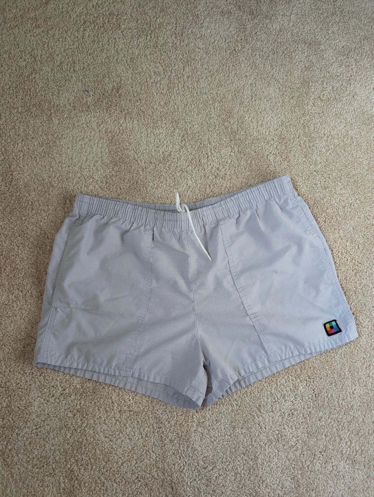 80s Breezin Sportswear Men's 32 Gray Hoochie Daddy 2.5" Inseam Short Shorts