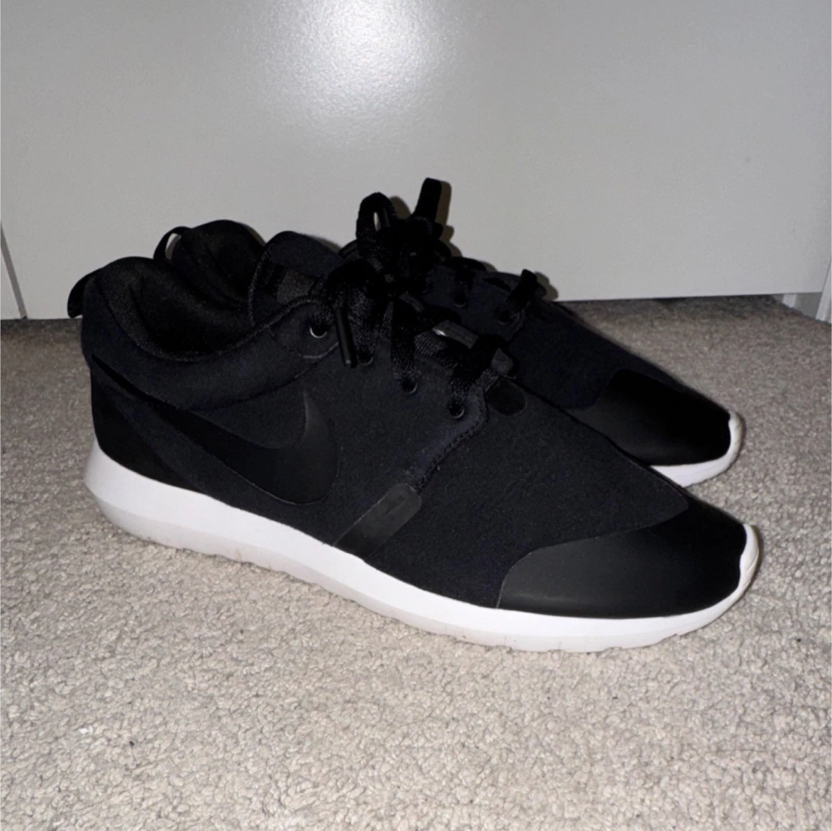 Nike Roshe Run NM Premium Black Men\'s Sneakers Boots Size 9 Retro Street Nike Roshe Run Black White for Sale | Authenticity  main image 4