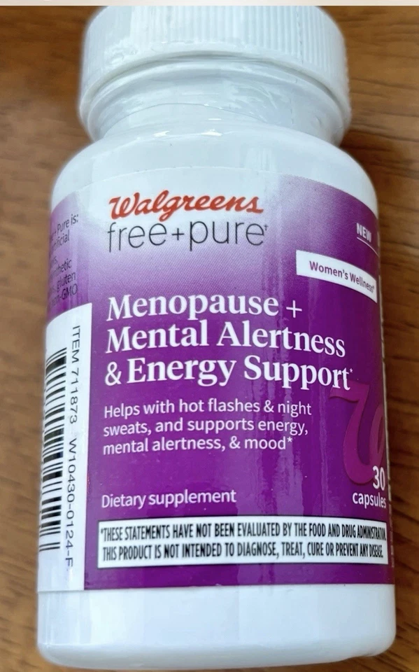 Lote de (3) Walgreens GRATIS + PURO Menopausia Soporte Multi-Síntomas, 30 cápsulas cada una Foto 2 de 3