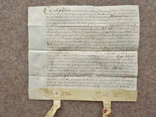 1651 Sholden near Deal Kent 17th century manuscript Vellum Deed Document